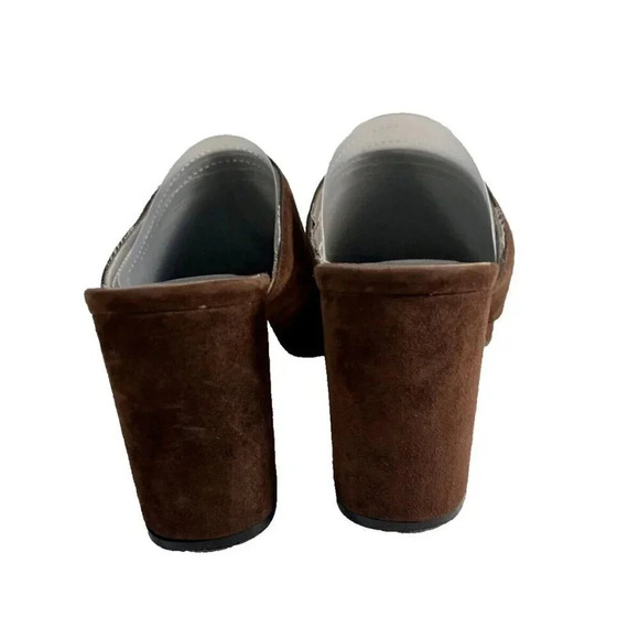 Nina Suede Mules wm's SZ 10 made in Spain Leather 3.5inch heel - Picture 5 of 8